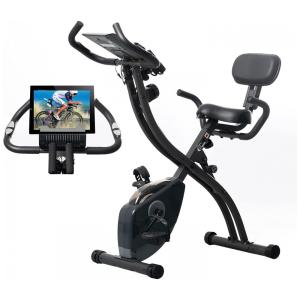 Bicicleta Ergométrica com Tela Digital e Assento Ajustável, CRYSTAL FIT, Preto