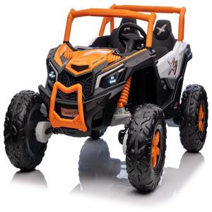 Carro Elétrico Infantil a Bateria 24V 2 Assentos com 3 Velocidades, AOKOY, Branco