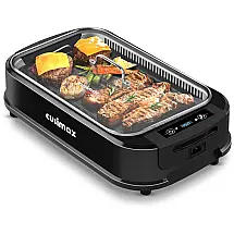 CUSIMAX Churrasqueira Elétrica Portátil, com Antiaderente, 1500W, 110V, Preta