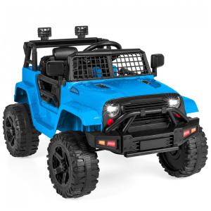 Caminhão Infantil Elétrico 12V da Best Choice Products com Controle Remoto para Pais, Suspensão de Molas, Luzes de LED e Entrada AUX Azul