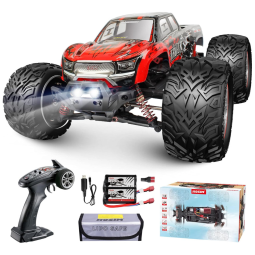 Carrinho de Controle Remoto para Adultos Off Road 112 Escala Até 46 km por hora, Recarregável, HOSIM, Vermelho