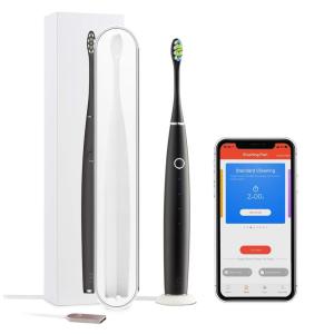 Escova Dental Elétrica, 3 Modos de Escovagem, 4 Configurações de Intensidade Recarregável, OCLEAN, Preto