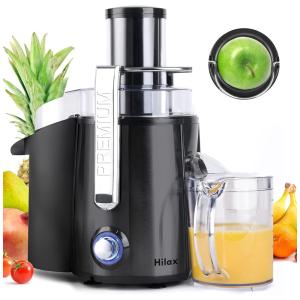 Hilax Centrifuga de Frutas 2 Velocidades, Aço Inoxidável, 110V, 700W, Preta