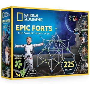 Kit de Construção de Forte Infantil com 225 Peças STEM, National Geographic