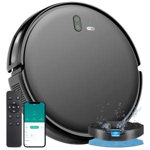 Aspirador de Pó Robô 2 em 1 com Conexão via APP WI FI e Auto Carregamento, 110V, XIEBro K10, Preto