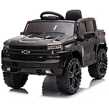 Kidzone Carro Elétrico Caminhonete, 1 lugar, 12V, c, controle remoto, USB MP3, 3 km, h, 3 a 7 anos, Preto