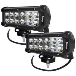 Farol de Milha LED Off Road 16,5cm 36 W 3600 Lúmens À Prova D Água 12 Leds de 3 Watts, SAFEGO 5823983919, Preto