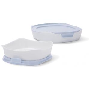 Conjunto de Assadeiras de Vidro para Forno com Tampa, 4 Peças, Rubbermaid, Branco