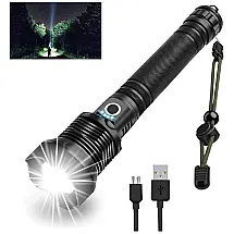Bud K LC 122 Lanterna LED Portátil Recarregável 92000 LM, IPX4 a Prova dÁgua, Preta