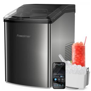 Máquina de Gelo até 18 kg em 24H Portátil com APP para Celular, 110V, Freezimer, Preta