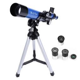 Telescópio Astronômico 400x com 3 Oculares de Ampliação e Espelho da Lua, MaxUSee, Azul