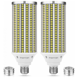 Lâmpada LED tipo corn DragonLight 120W, 14.400 lúmens, luz branca 5000K, base E26/E39, uso interno e externo, pacote com 2, 110V