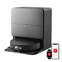 Robô Aspirador e Esfregão Roborock Saros 20 Sonic 36.000Pa Inteligência AI 3.0 Lavagem Água Quente 100°C Preto