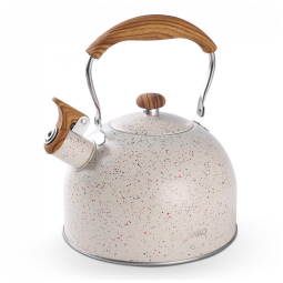 Chaleira de Chá 2. em Aço Inoxidável com Apito, Estrelado, BELANKO BE 2.5L CW, Branco