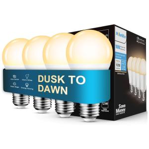 Lâmpada LED Sensor de Movimento 450LM, 100W Frio 3000K, 4 Un, MIKEWIN, Branco