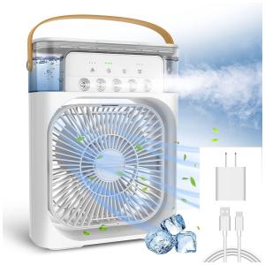 NTMY Climatizador 3 em 1 Portátil 600 mL com 3 Velocidades e Temporizador, 10W