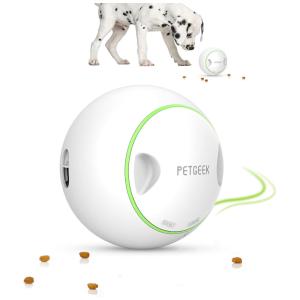 Bola com Movimento Automático para Cães, Branca, PETGEEK FBA 703, Branco