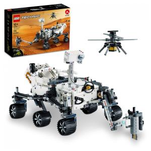 LEGO Technic NASA Mars Rover Perseverance LEGO cinza com helicóptero Ingenuity e suspensão articulada