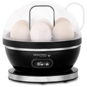 Cozedor de Ovos Elétrico para até 7 Ovos, Aço Inoxidável, HOLSTEIN HOUSEWARES HH 09190001B, Preto