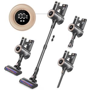 Aspirador de Pó sem Fio 1,5L com Sucção Potente 20Kpa, Tela LED, 30 Min de Uso, Homeika, Preto