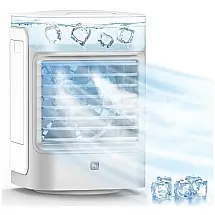 Climatizador Portátil 3 em 1 com 3 Velocidades e 7 Luzes Coloridas, BREEZEWELL, Branco