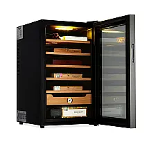 Humidor Elétrico MERXENG Preto 70L Controle Temperatura Prateleiras Cedro Espanhol 240V