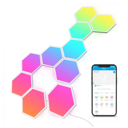 Painel Hexa LED RGBIC com Controle por APP Inteligente Wi Fi, 10 Paineis, GOVEE B6061101, Branco