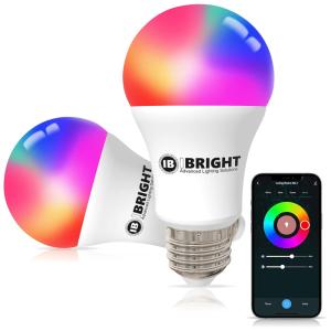 Lâmpada LED Colorida Inteligente Wi Fi, Controle de Voz, 800LM, 8W, 2 Un, IBRIGHT smart light 2 pack Y, Azul