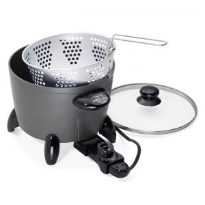 Fritadeira Elétrica á Óleo 5,6L com Superfície Antiaderente e Controle de Temperatura, 110V 1300W, Presto 06003, Preta