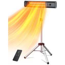 Aquecedor Externo Elétrico com Tripé, 9 Níveis de Aquecimento, Proteção Contra Superaquecimento, Temporizador até 9H e IP64 à Prova D'água