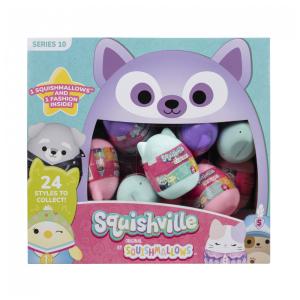 Kit Surpresa de 24 Pelúcias Squishmallows 5 cm para Crianças, Squishville SQM0554, Colorido