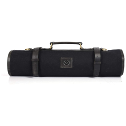 AARON LEATHER GOODS VENDIMIA ESTILO Estojo, Bolsa Portátil para Facas com 10 Slots, Facas não Incluídas, Preto