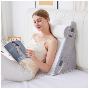 Conjunto de Travesseiros de Cunha 3PCS para Dormir de Lado, Travesseiro Corporal com Espuma de Memória, Hogrance, Branco e Cinza.