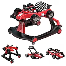 Andador Infantil Interativo 4 em 1 com Sons, Luzes e Atividades, CAM2 KIDS, Vermelho