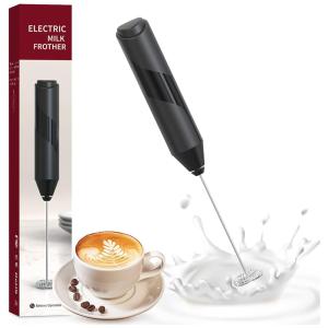 KIEUN Espumador Elétrico de Leite em Aço Inoxidável a Bateria, Preto