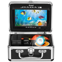 Câmera de Pesca Subaquática Portátil à Prova d IP68 com Monitor e Luzes Infravermelhas, EYOYO, Preto