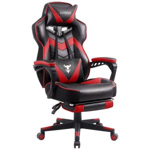 Zeanus Cadeira de Escritório Gamer Ergonômica Reclinável e Giratória, Vermelha