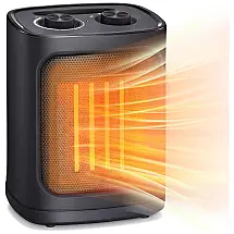 Aquecedor Elétrico Portátil com termostato, 1500W 110V, COWSAR, Preto