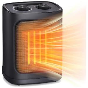 Aquecedor Elétrico Portátil com termostato, 1500W 110V, COWSAR, Preto