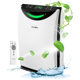 Purificador de Ar e Umidificador 4 em 1 com Filtro HEPA H13 e Lâmpada UV, Cobre 65 m2, 110V, ECONIKA, Branco