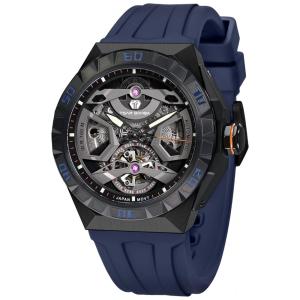 Relógio Masculino Analógico Automático Mecânico a Prova dÁgua 100M com Pulseira de Silicone, TSAR BOMBA SGLZTB8804 FR, Azul