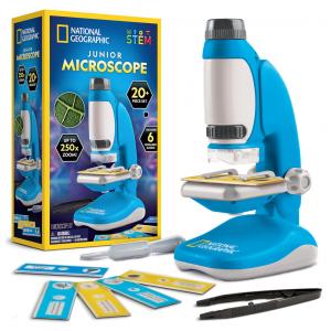 Microscópio Educativo para Crianças – Kit STEM com Aumento até 400×, Presente Criativo, National Geographic