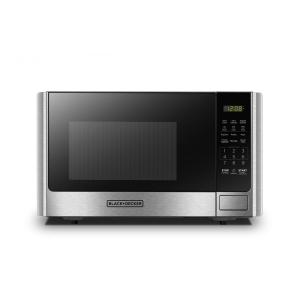 Micro Ondas de Bancada em Aço Inoxidável 25L com 10 Programas, 110V 900W, BLACK DECKER EM925AB9, Prata