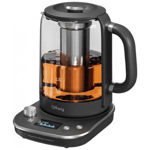 Chaleira Elétrica 1,6L com Aquecimento Rápido, 9 Predefinições e Infusor Removível, 1200W, Offacy, Preta