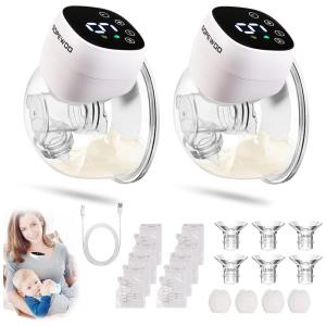 Bomba Tira Leite Elétrica Portátil 3 Modos e 9 Níveis de Sucção e Tela LCD, SOPEWOD, Branco