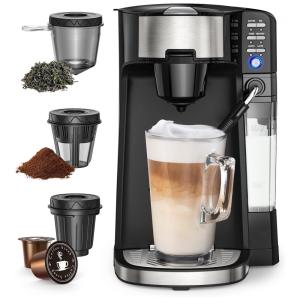 Máquina de Café Expresso 6 em 1 Boly com Espumador de Leite Embutido 110V Preto