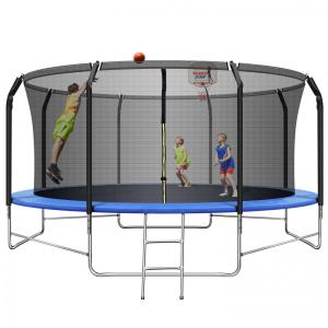 Cama Elastica Capacidade até 350 kg com Cesta de Basquete, JINSVICO, Azul