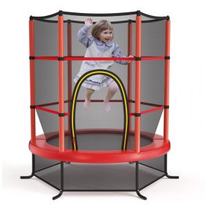 Trampolim Giantex para crianças, trampolim infantil aprovado pela ASTM 55 Mini com rede de segurança, design sem lacunas, fácil de montar