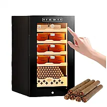 Umidor Elétrico PRECISTECH 46L Preto com Controle de Temperatura e Umidade 200 Charutos 240V