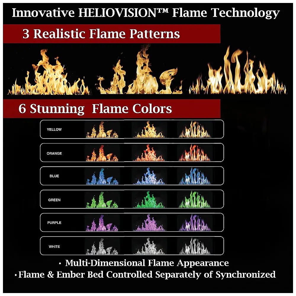 Lareira Elétrica Modern Flames 107x23cm 1500W Heliovision Smart App Embutir 110V — foto 3